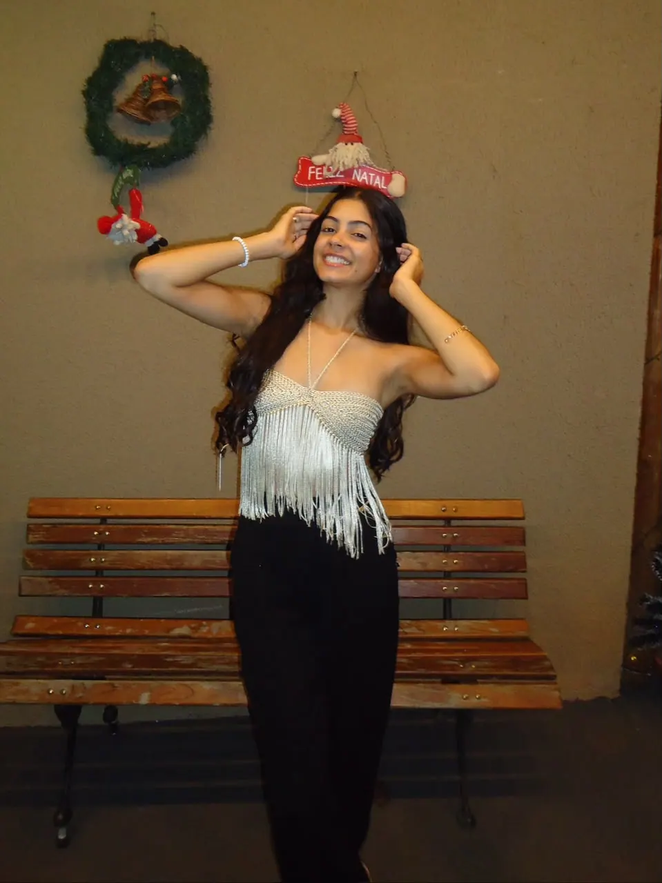 Cropped Encanto de franjas, em look de festa
